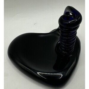 Vintage Handmade Art Glass Pen Holder Paperweight Corkscrew Cobalt Royal Blue